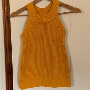 Goldenrod yellow sleeveless Loft sweater